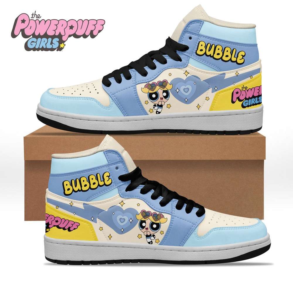 Ideafootwear Bubbles The Powerpuff Girls AJ1 High Sneakers Shoes For Men And Women
