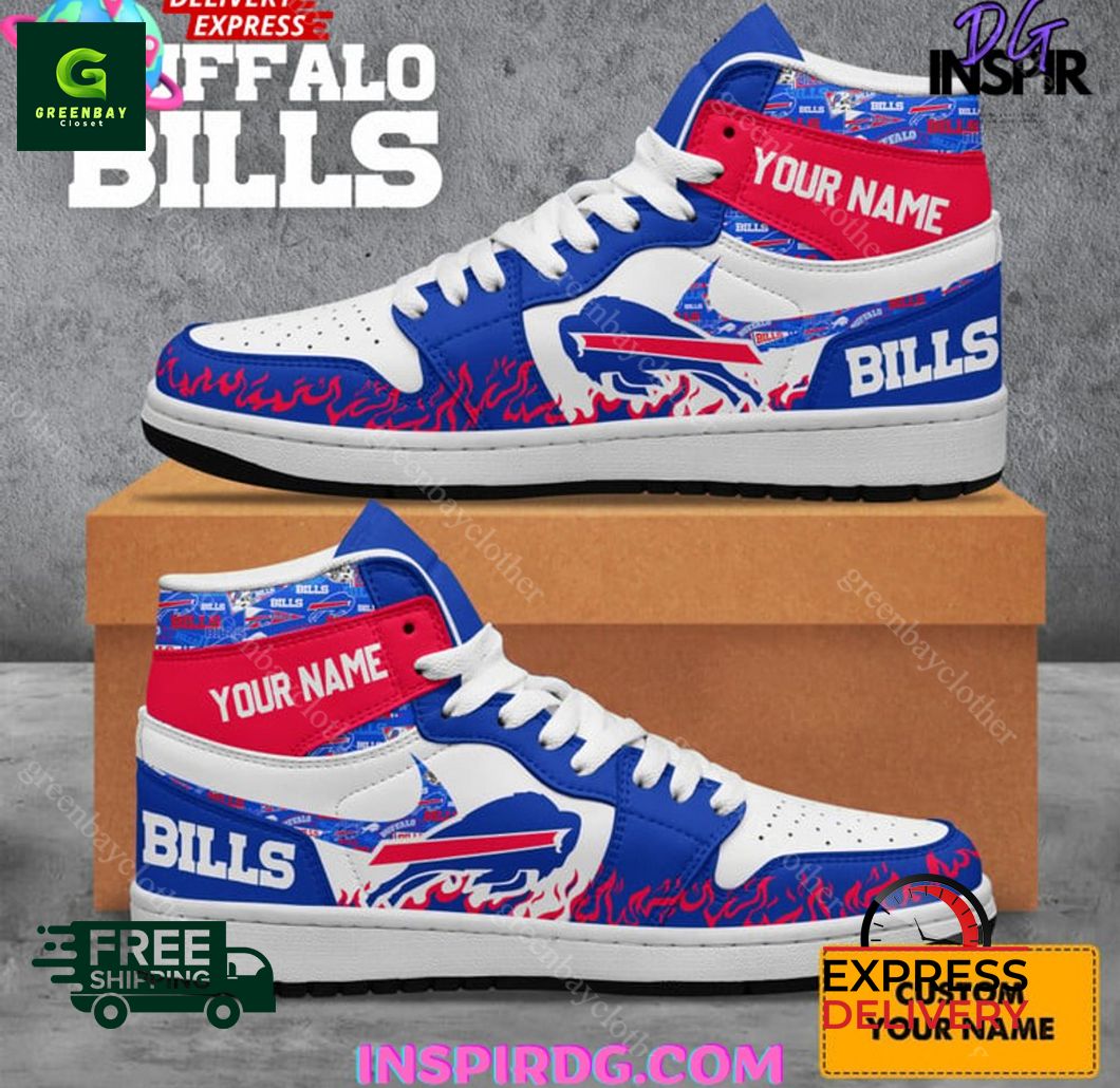 Ideafootwear Buffalo Bills AJ1 High Sneakers Shoes For Men And Women