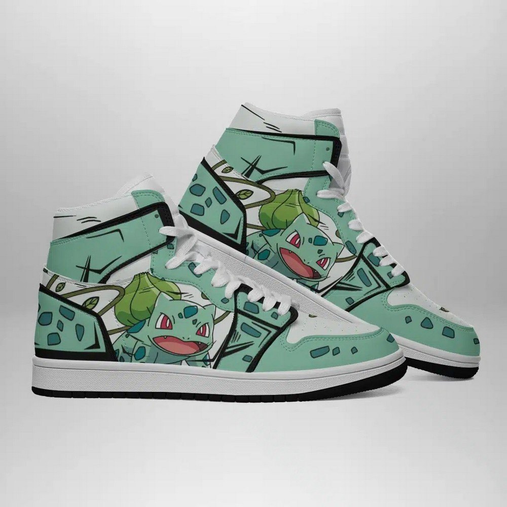 Ideafootwear Bulbasaur V3 Pokemon AJ1 High Sneakers Shoes For Men And Women