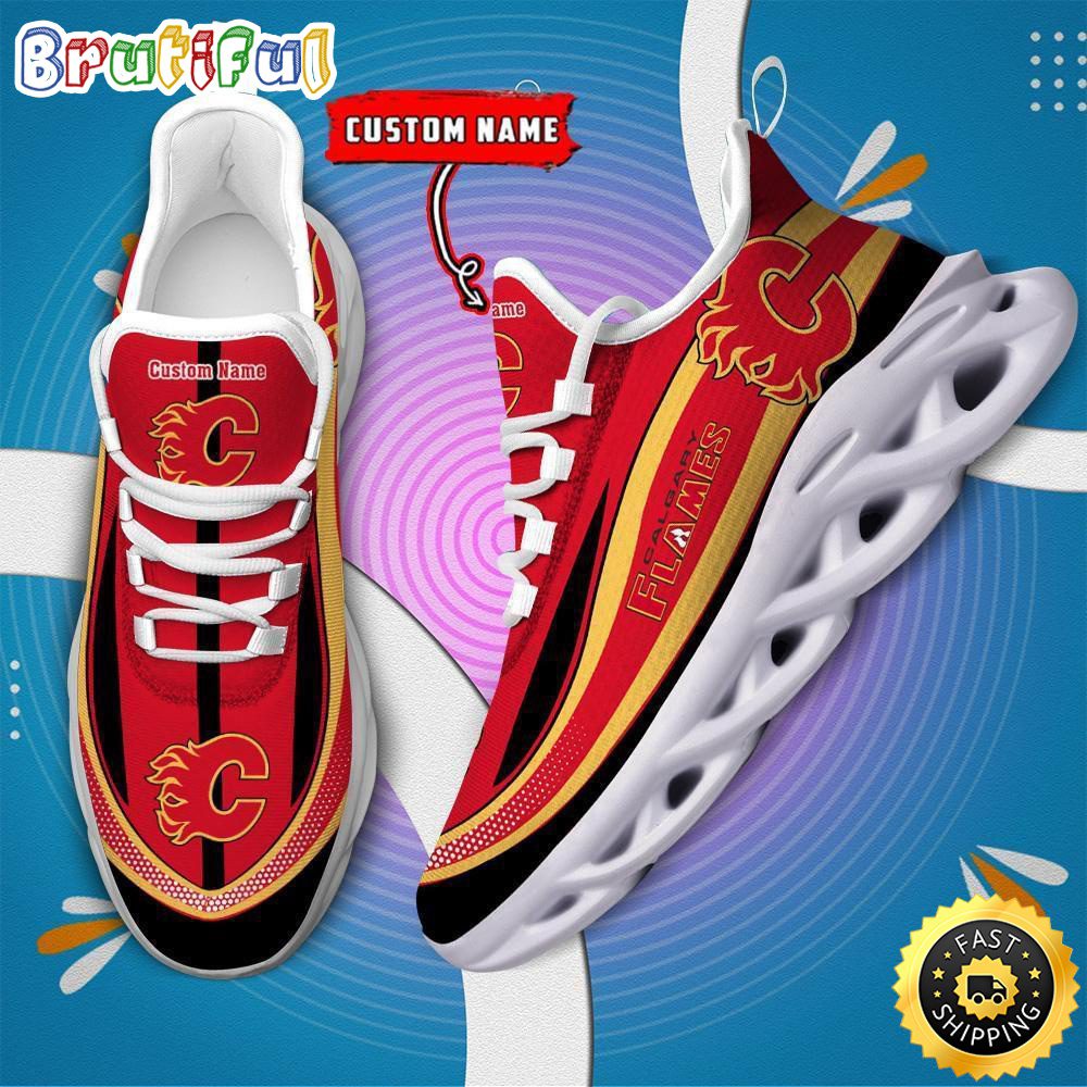 Ideafootwear Calgary Flames Max Soul Shoes Sneakers For Men And Women