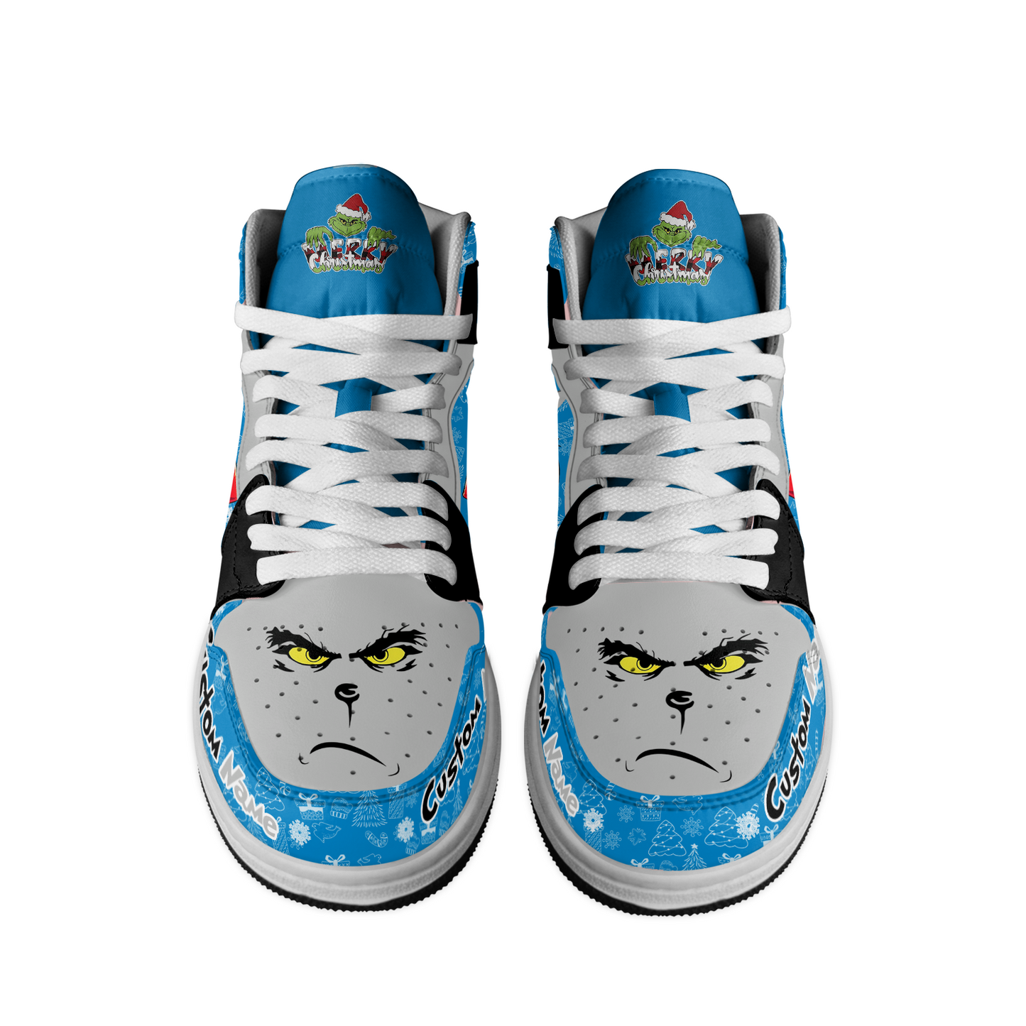 Ideafootwear Carolina Panthers x The Grinch x Christmas AJ1 High Sneakers Shoes For Men And Women