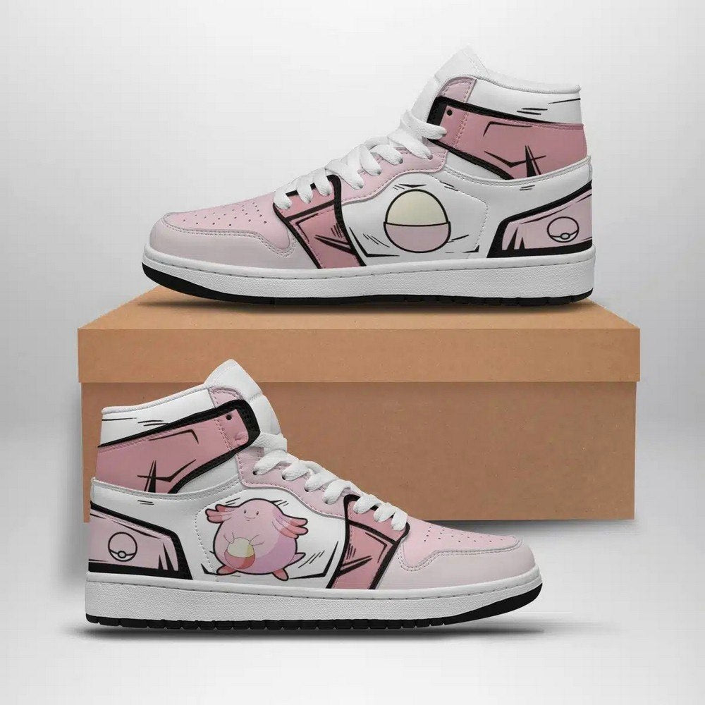 Ideafootwear Chansey Pokemon AJ1 High Sneakers Shoes For Men And Women