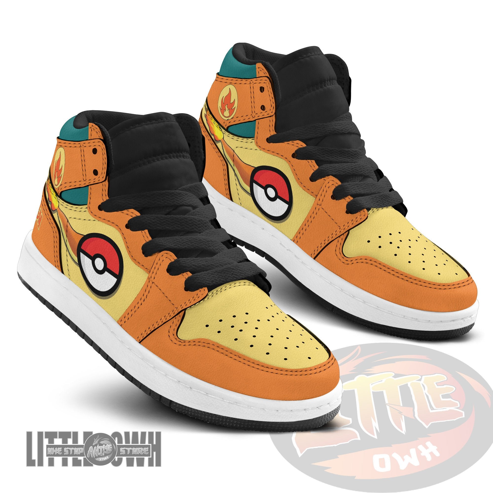 Ideafootwear Charizard AJ1 High Sneakers Shoes For Men And Women