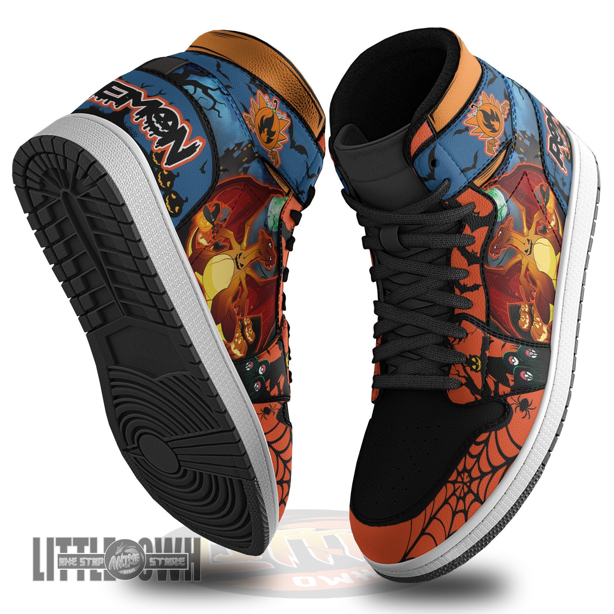 Ideafootwear Charizard AJ1 High Sneakers Shoes For Men And Women