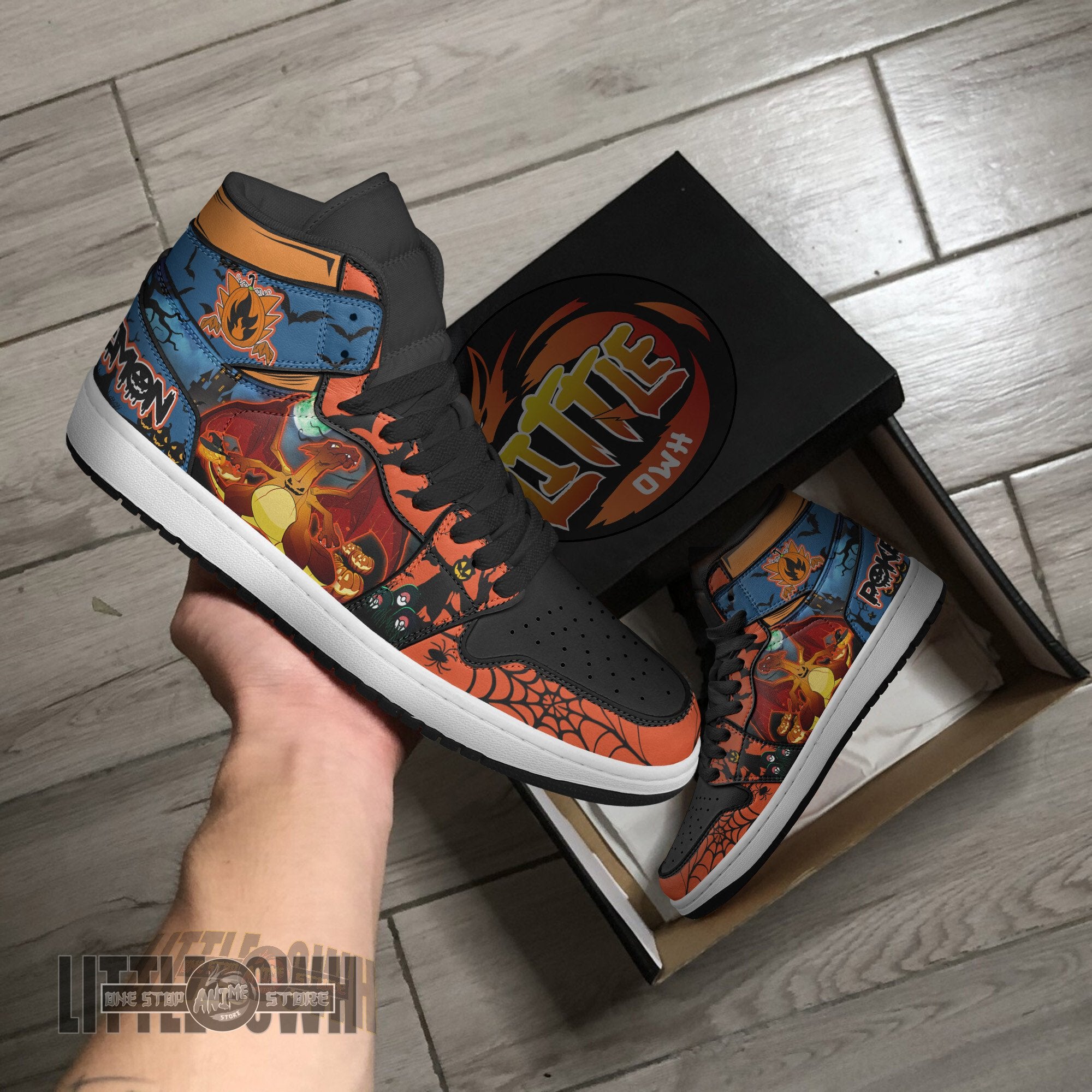 Ideafootwear Charizard AJ1 High Sneakers Shoes For Men And Women