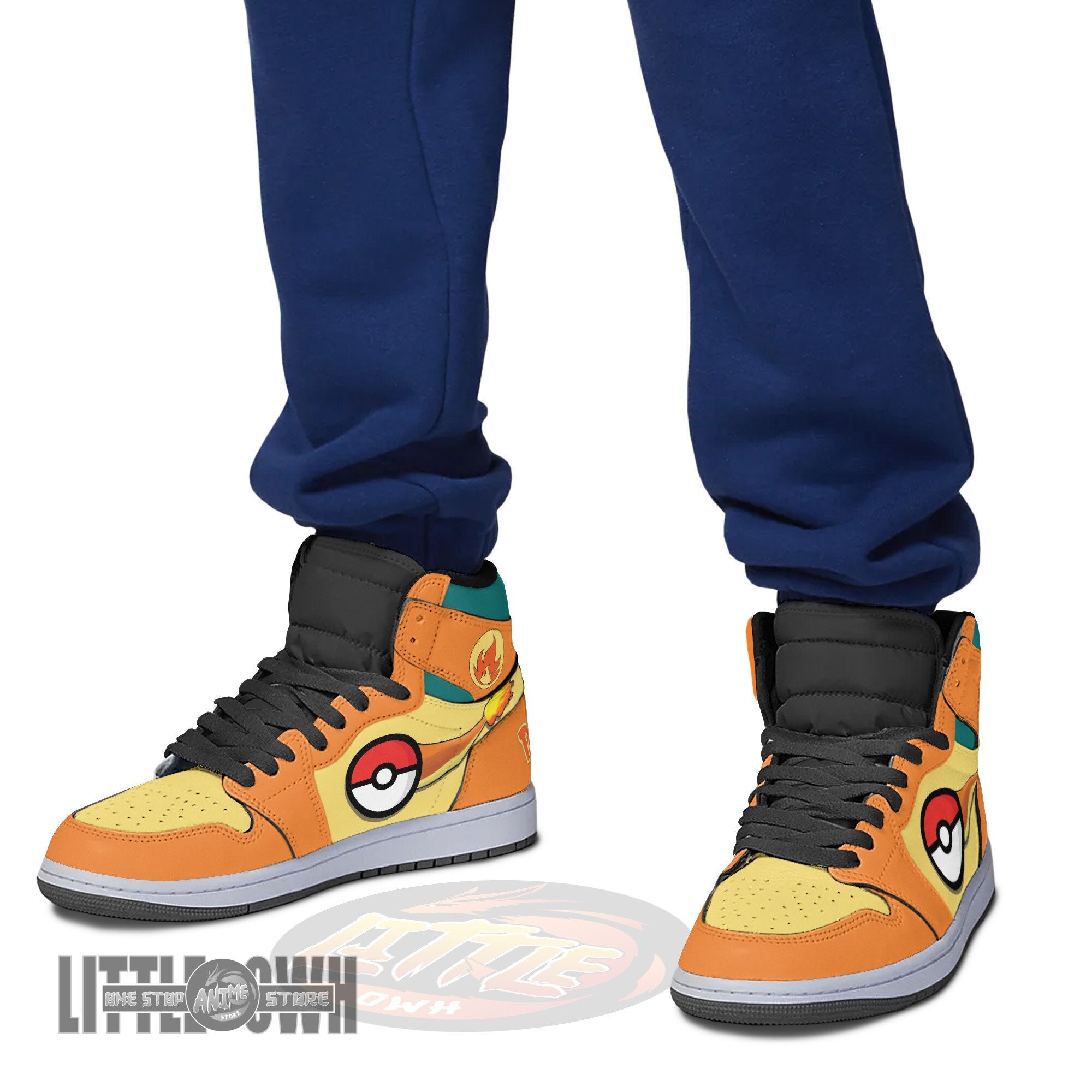 Ideafootwear Charizard AJ1 High Sneakers Shoes For Men And Women