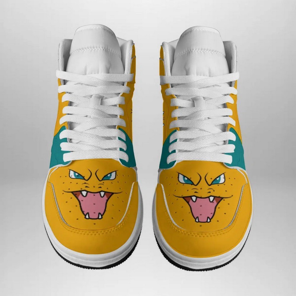 Ideafootwear Charizard Face Pokemon AJ1 High Sneakers Shoes For Men And Women