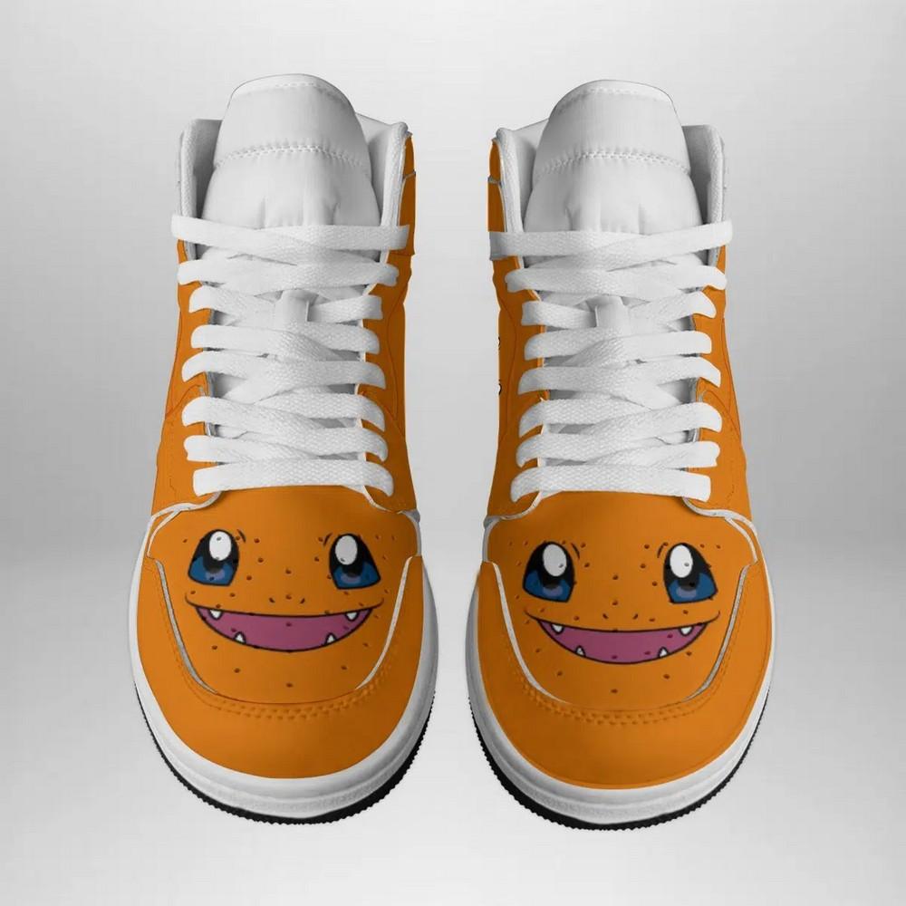Ideafootwear Charmander Face Pokemon AJ1 High Sneakers Shoes For Men And Women