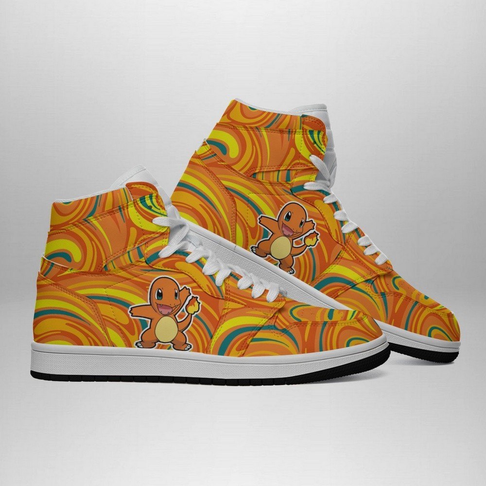 Ideafootwear Charmander Trippy Pokemon AJ1 High Sneakers Shoes For Men And Women