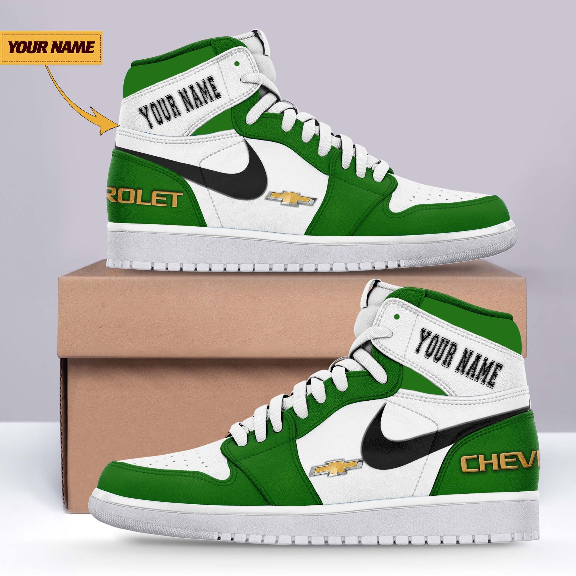 Ideafootwear Chevrolet AJ1 High Sneakers Shoes For Men And Women