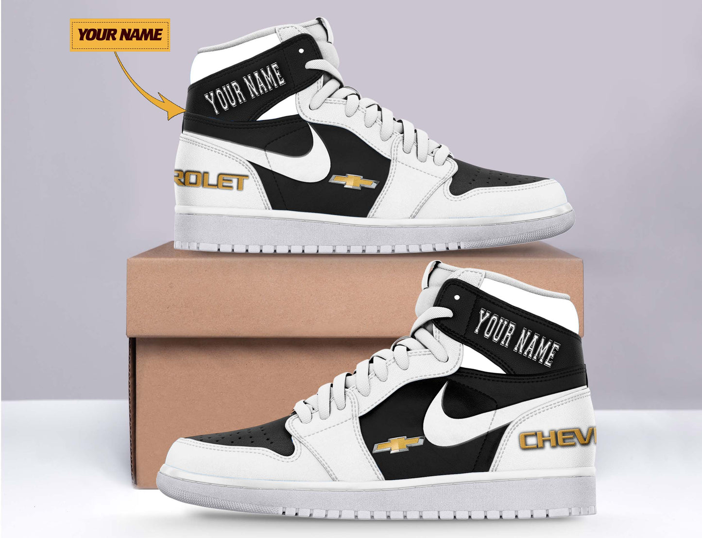 Ideafootwear Chevrolet AJ1 High Sneakers Shoes For Men And Women