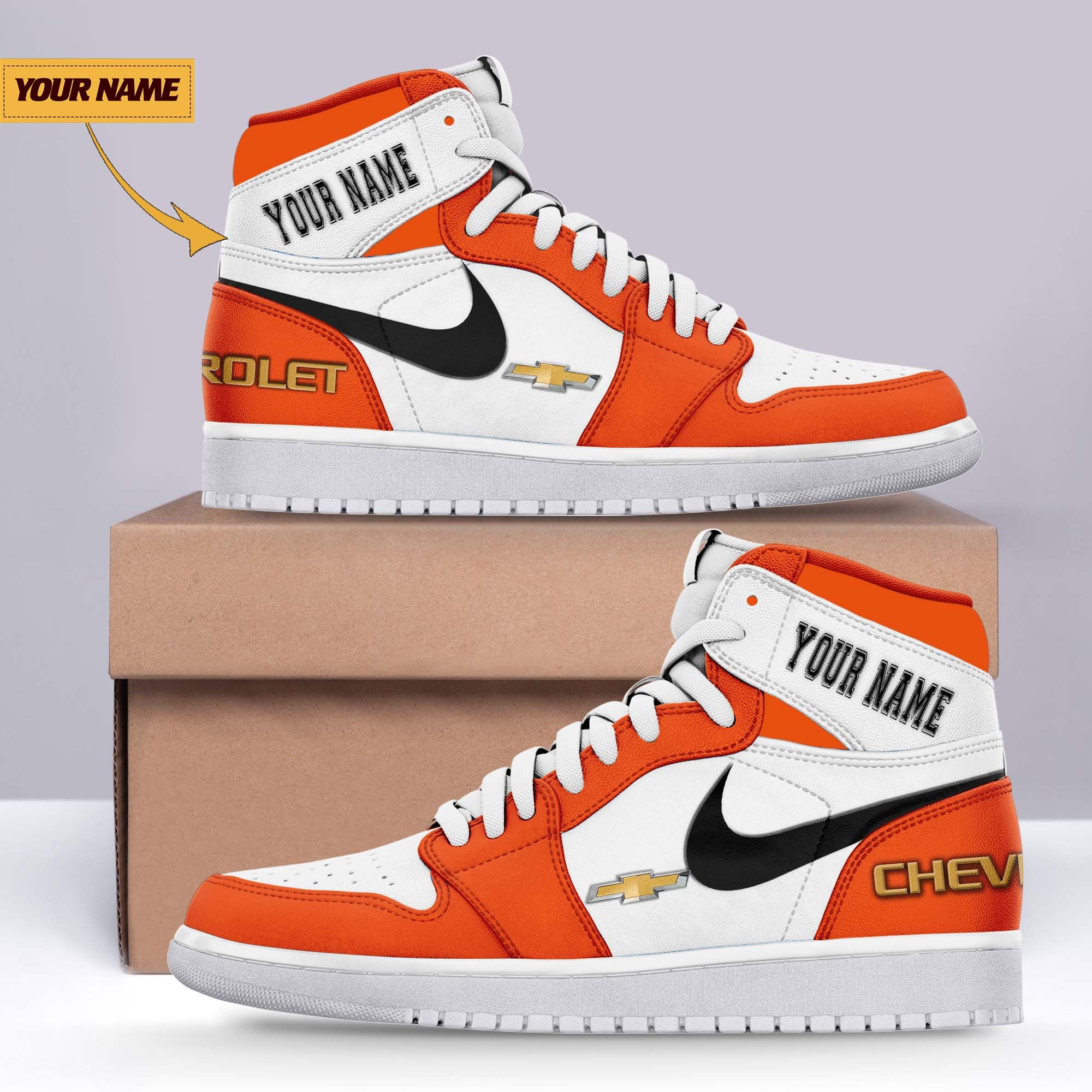 Ideafootwear Chevrolet AJ1 High Sneakers Shoes For Men And Women