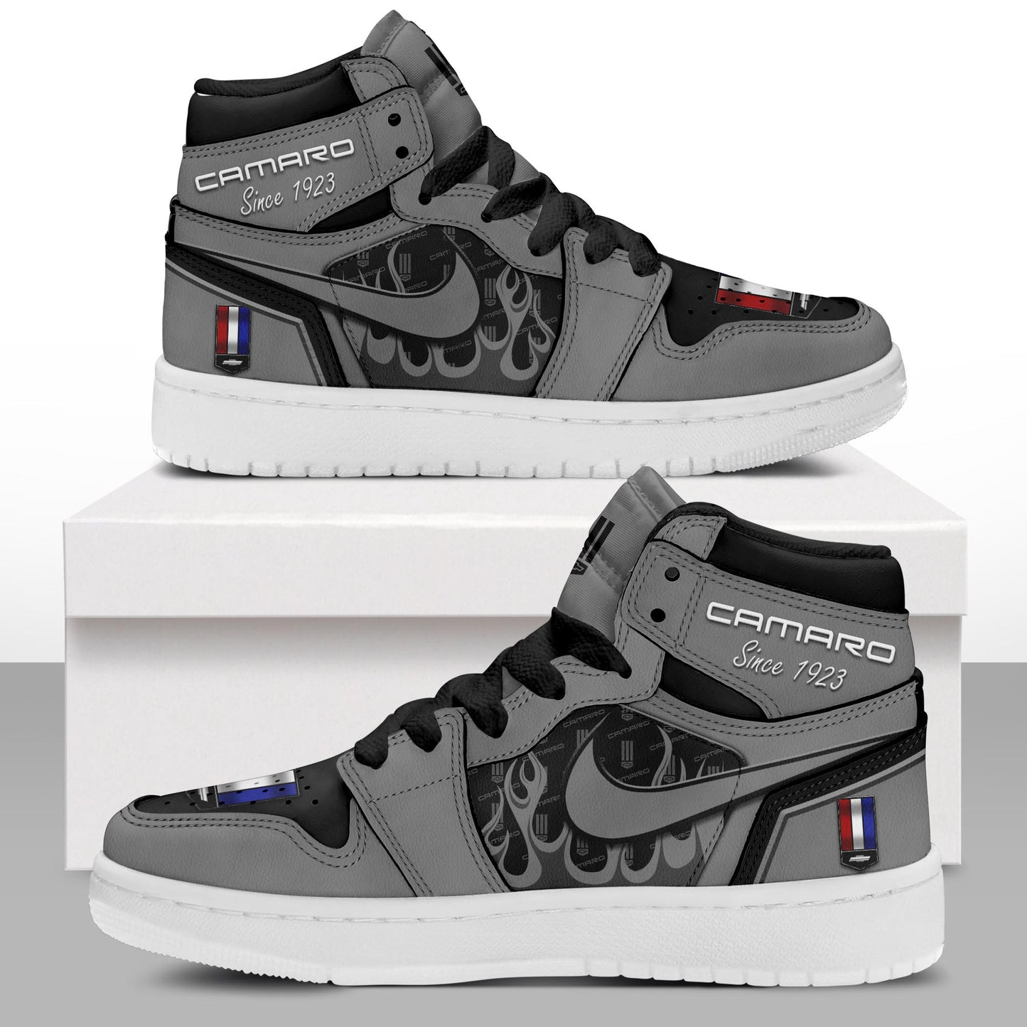 Ideafootwear Chevrolet Camaro AJ1 High Sneakers Shoes For Men And Women