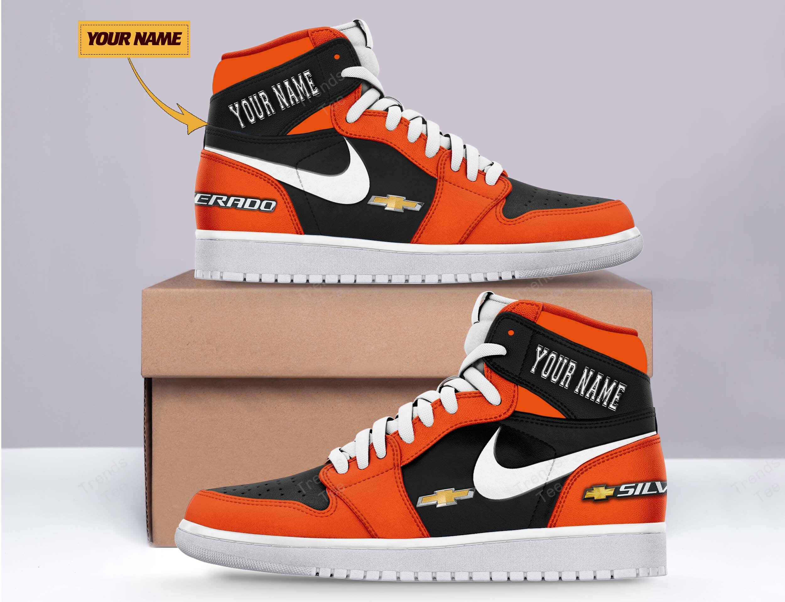 Ideafootwear Chevrolet Silverado AJ1 High Sneakers Shoes For Men And Women