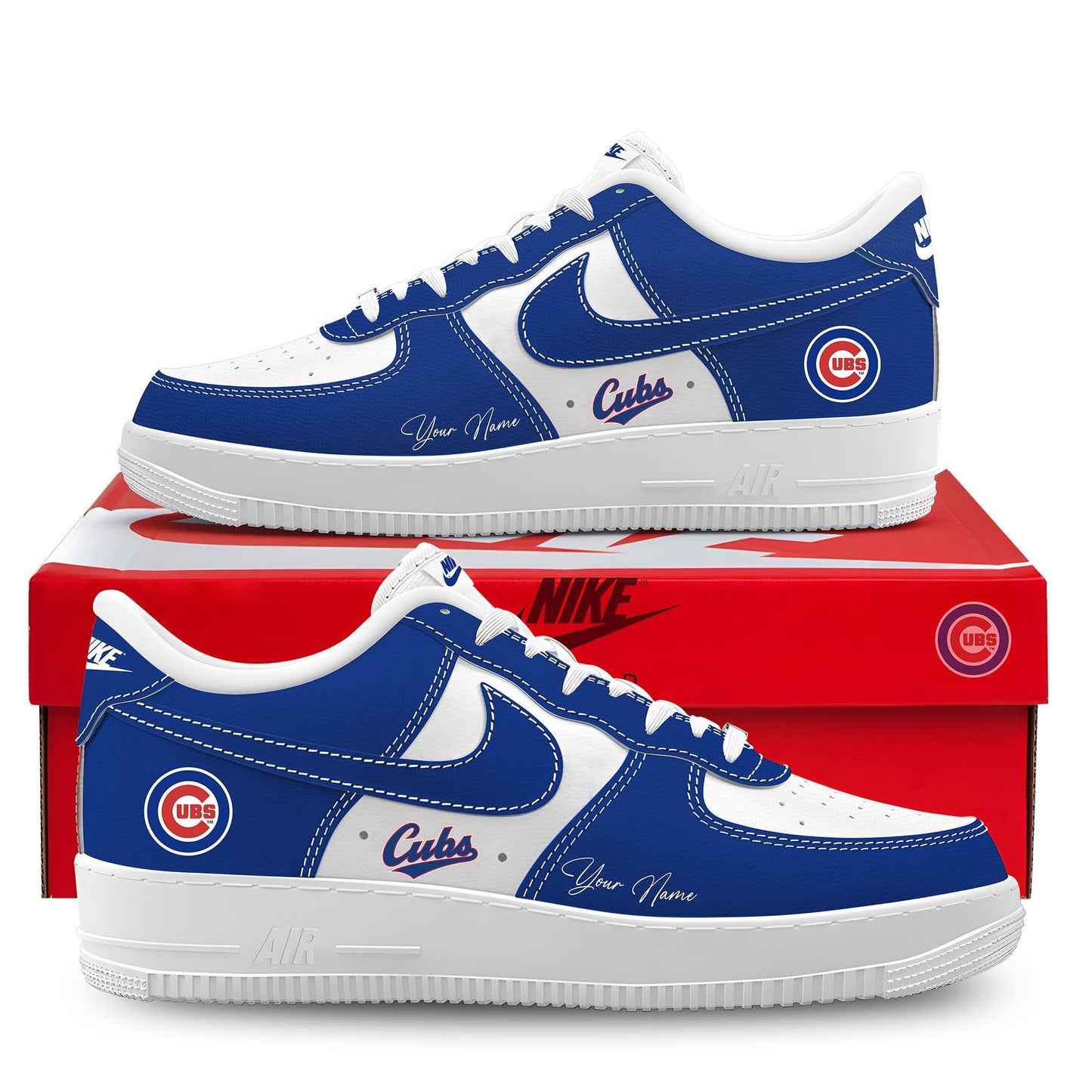 Ideafootwear Chicago Cubs Air Low-Top Sneakers Shoes For Men And Women 1