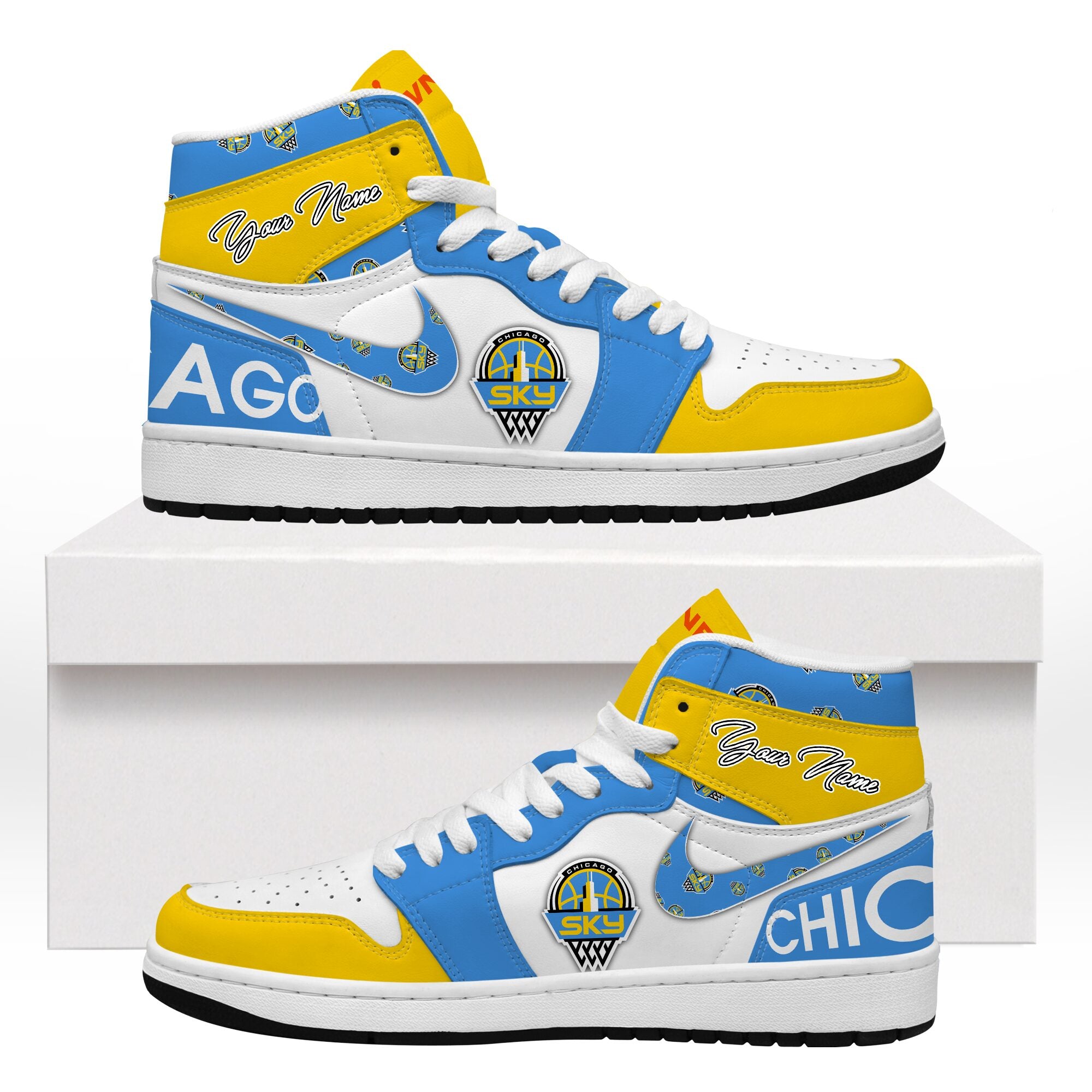 Ideafootwear Chicago Sky AJ1 High Sneakers Shoes For Men And Women