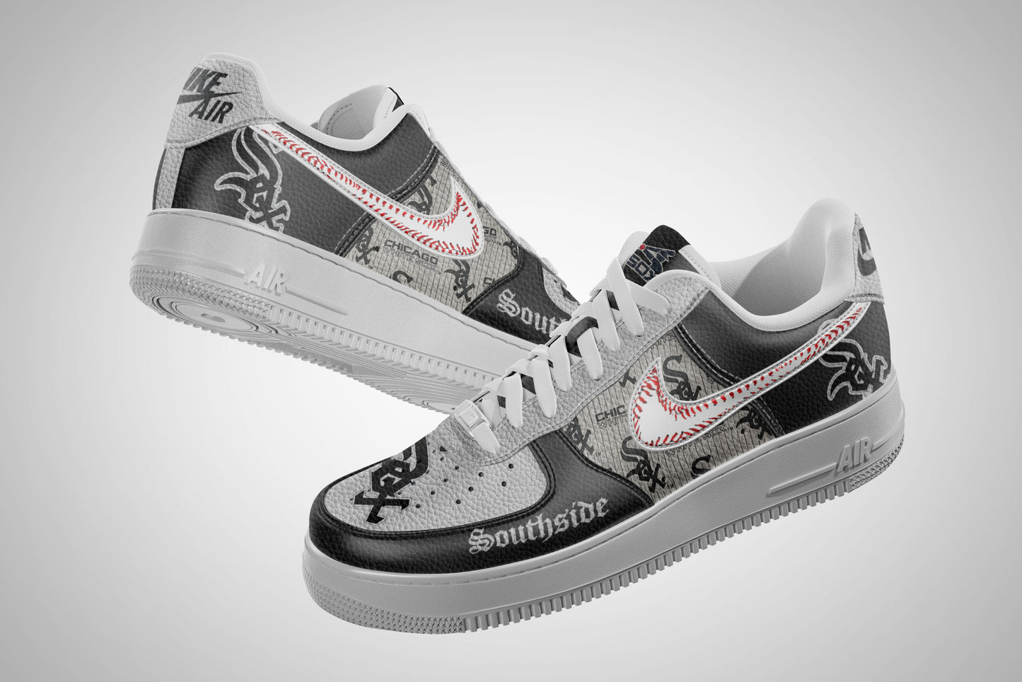 Ideafootwear Chicago White Sox Air Low-Top Sneakers Shoes For Men And Women 5