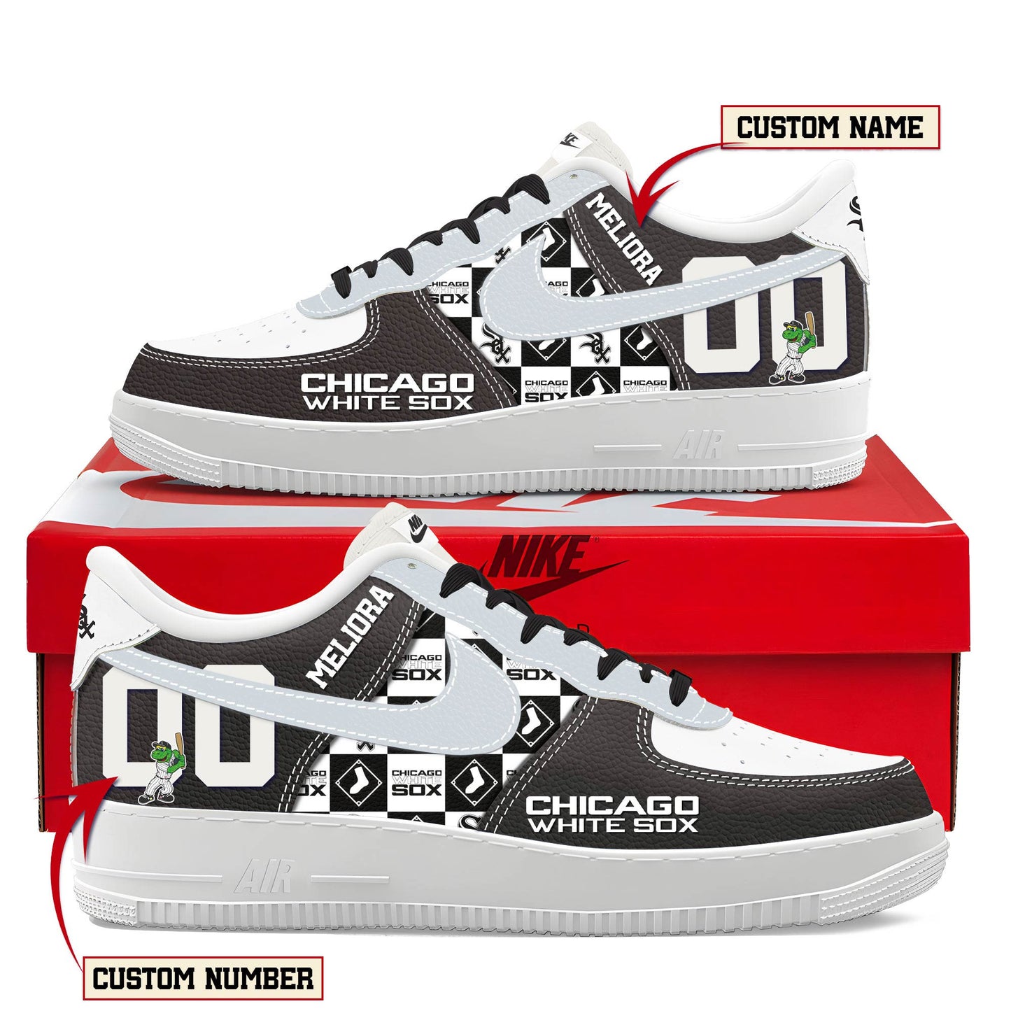 Ideafootwear Chicago White Sox Air Low-Top Sneakers Shoes For Men And Women 1