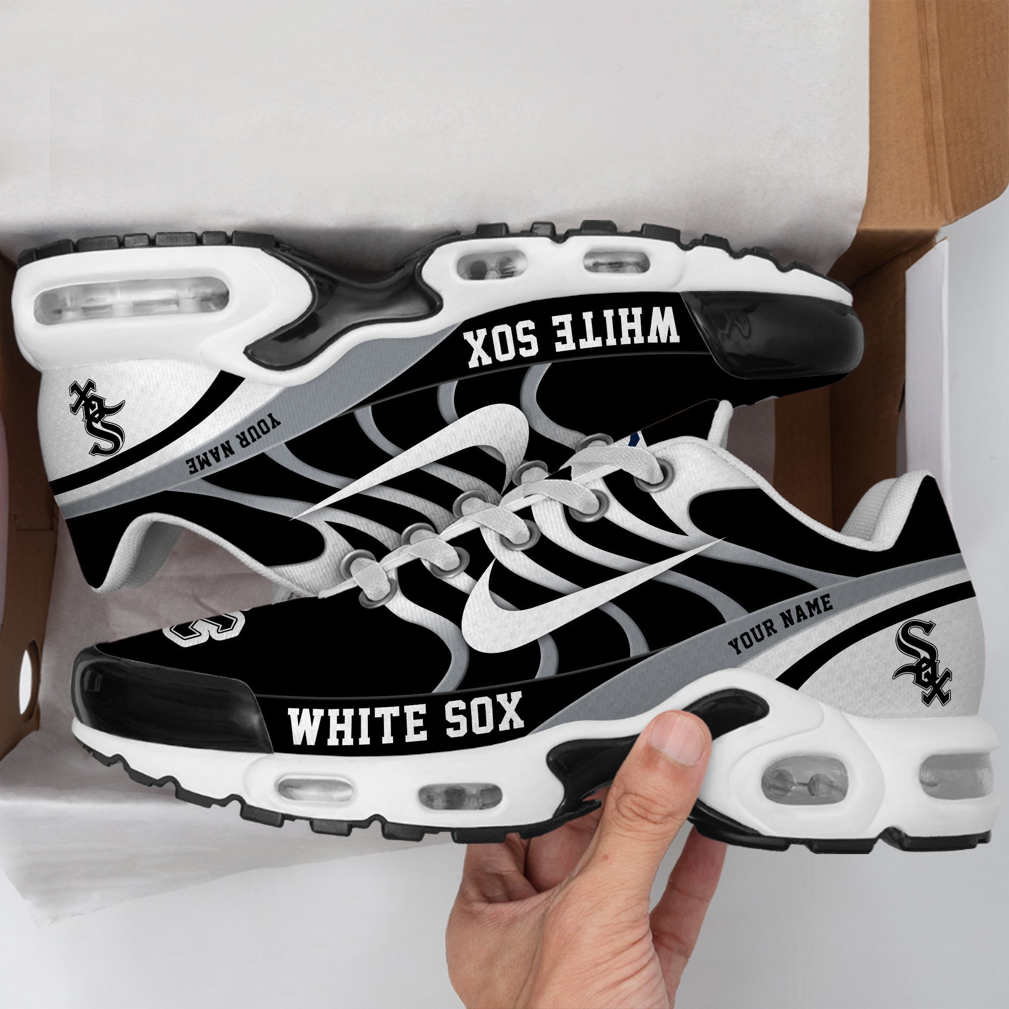 Ideafootwear Chicago White Sox TN Shoes Sneakers For Men And Women