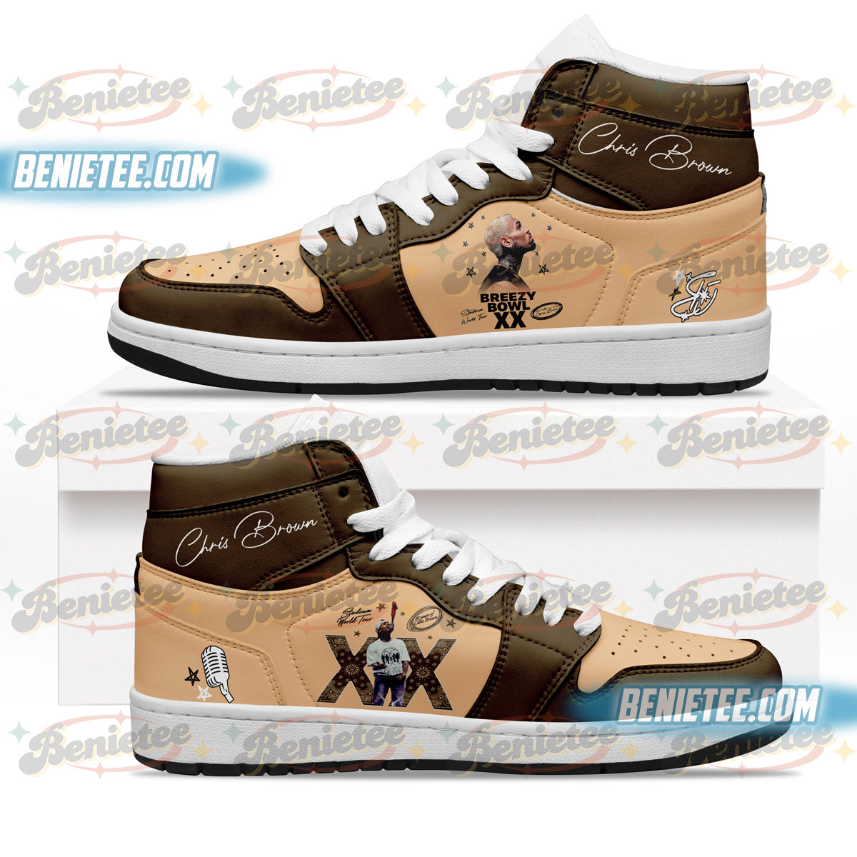 Ideafootwear Chris Brown AJ1 High Sneakers Shoes For Men And Women