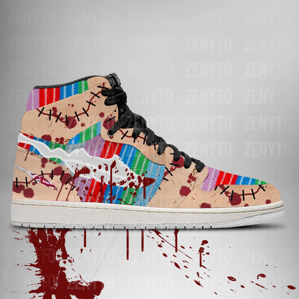 Ideafootwear Chucky Halloween V2 AJ1 High Sneakers Shoes For Men And Women