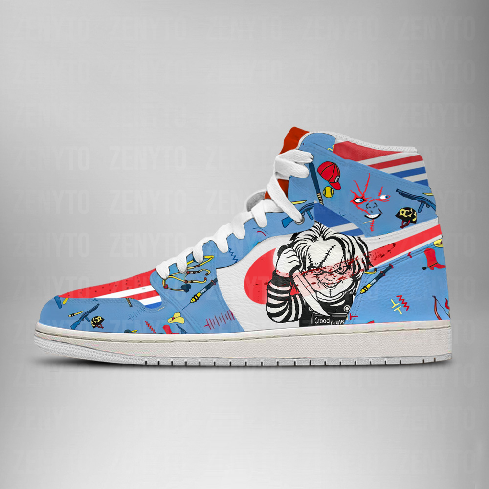 Ideafootwear Chucky Halloween V5 AJ1 High Sneakers Shoes For Men And Women