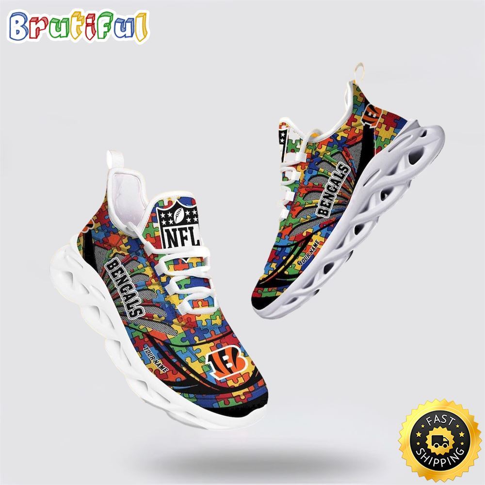Ideafootwear Cincinnati Bengals Max Soul Shoes Sneakers For Men And Women