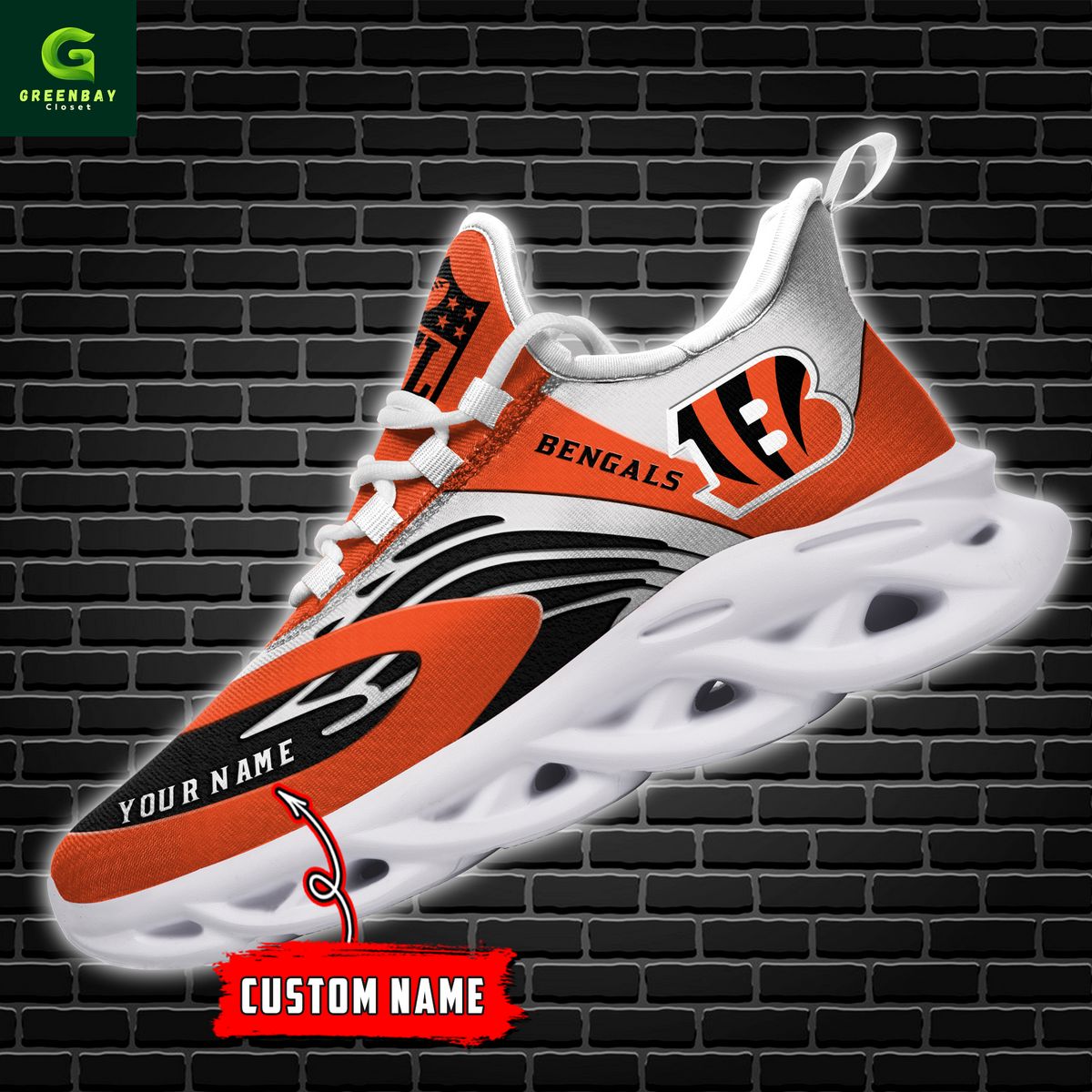 Ideafootwear Cincinnati Bengals Max Soul Shoes Sneakers For Men And Women
