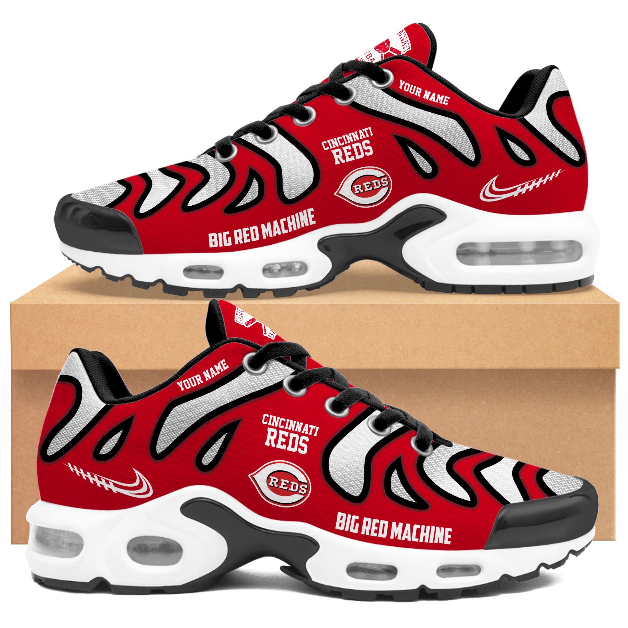 Ideafootwear Cincinnati Reds TN Shoes Sneakers For Men And Women