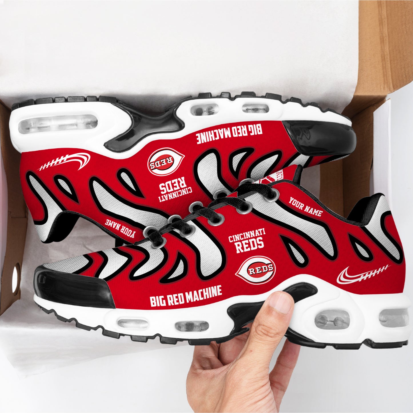 Ideafootwear Cincinnati Reds TN Shoes Sneakers For Men And Women