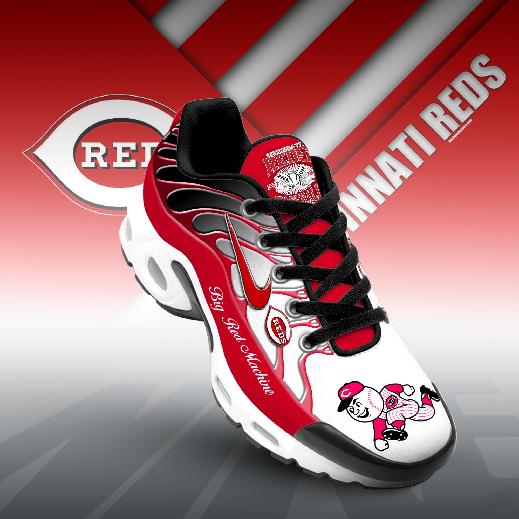 Ideafootwear Cincinnati Reds TN Shoes Sneakers For Men And Women