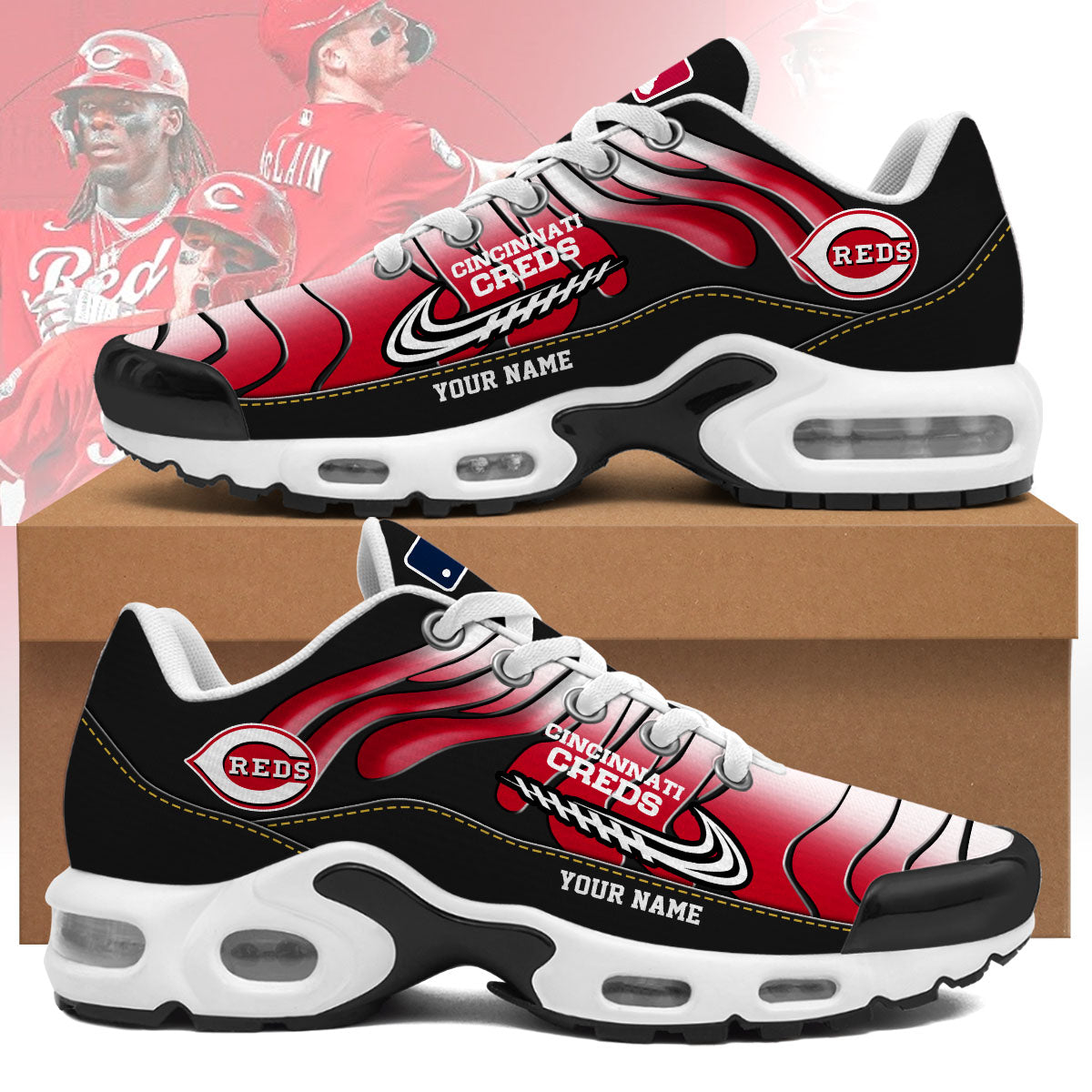 Ideafootwear Cincinnati Reds TN Shoes Sneakers For Men And Women