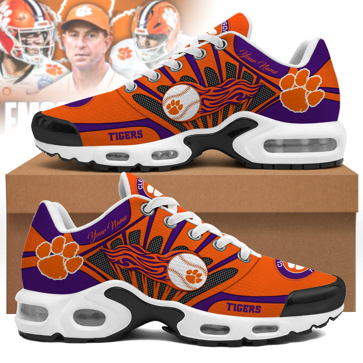 Ideafootwear Clemson Tigers TN Shoes Sneakers For Men And Women