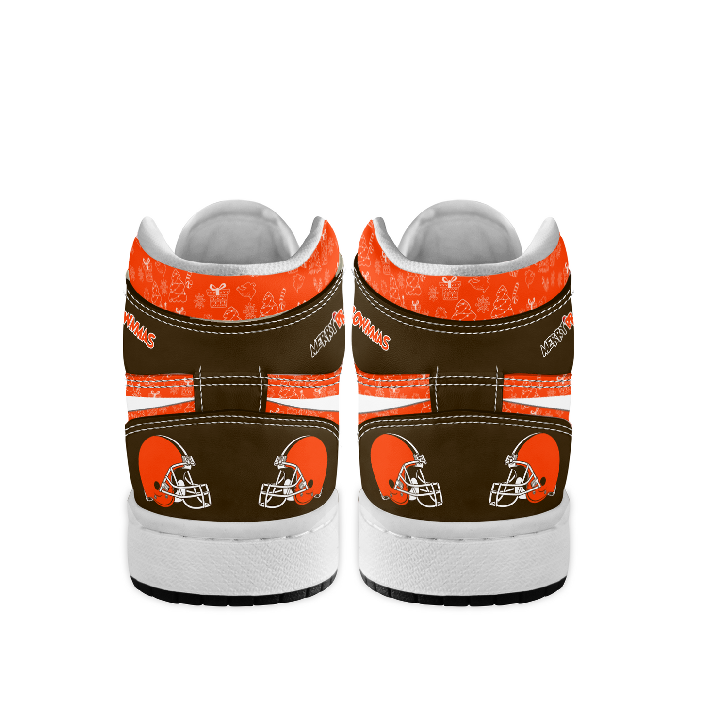 Ideafootwear Cleveland Browns x The Grinch x Christmas AJ1 High Sneakers Shoes For Men And Women