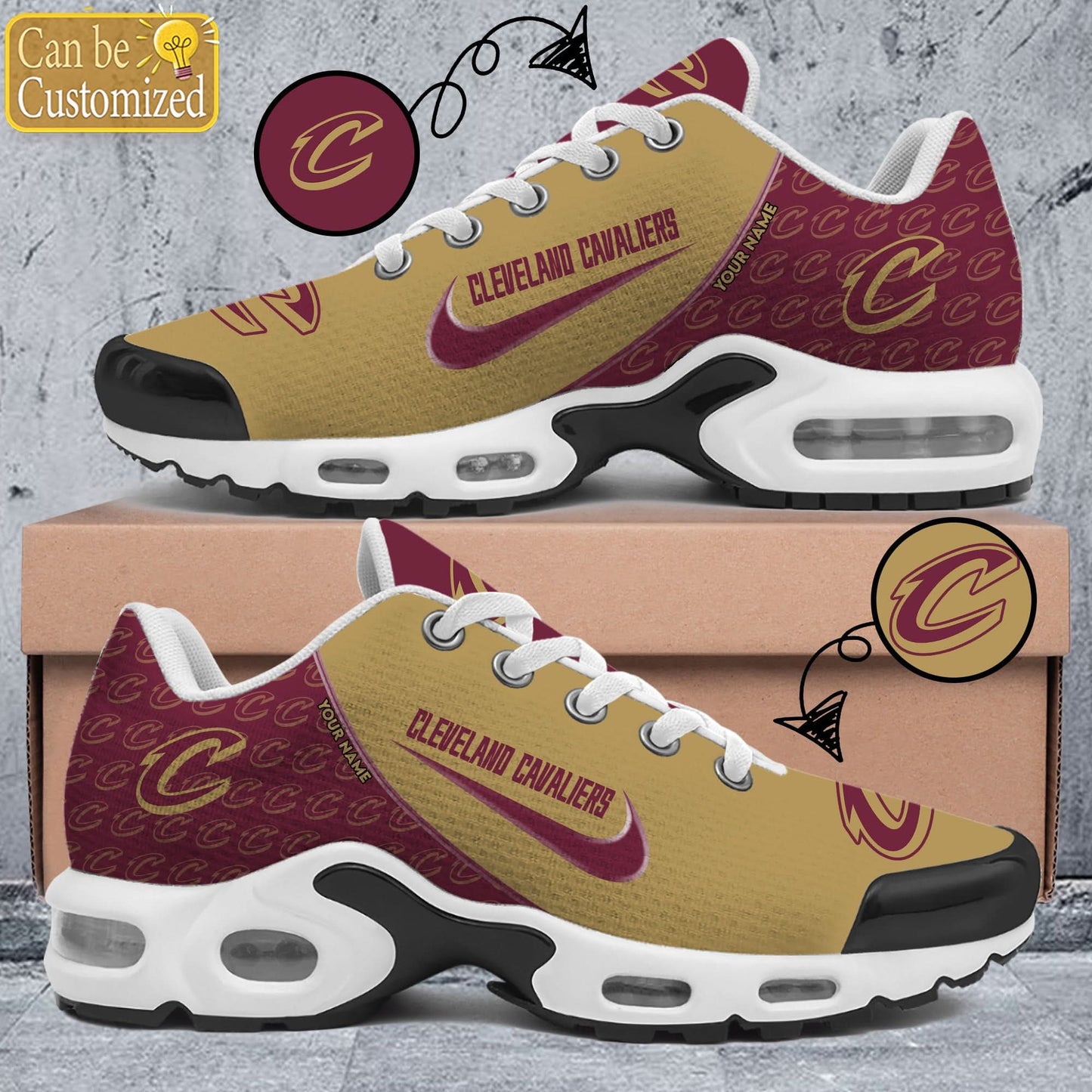 Ideafootwear Cleveland Cavaliers TN Shoes Sneakers For Men And Women