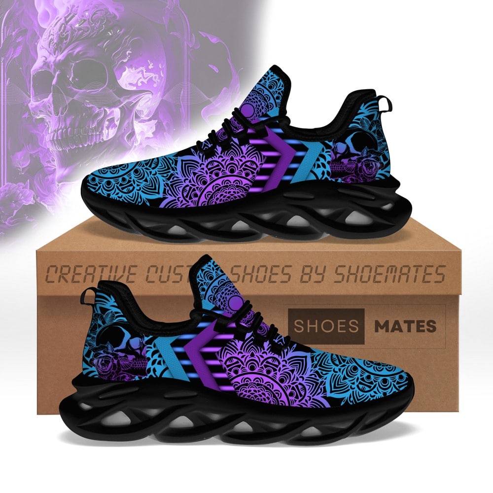 Ideafootwear Colorful Mandala And Skull Max Soul Max Soul Shoes Sneakers For Men And Women