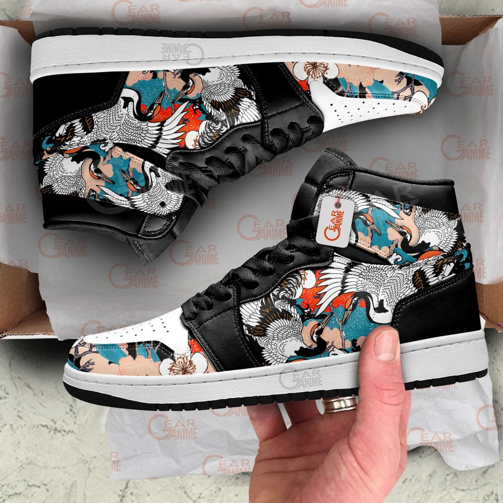 Ideafootwear Cranes AJ1 High Sneakers Shoes For Men And Women