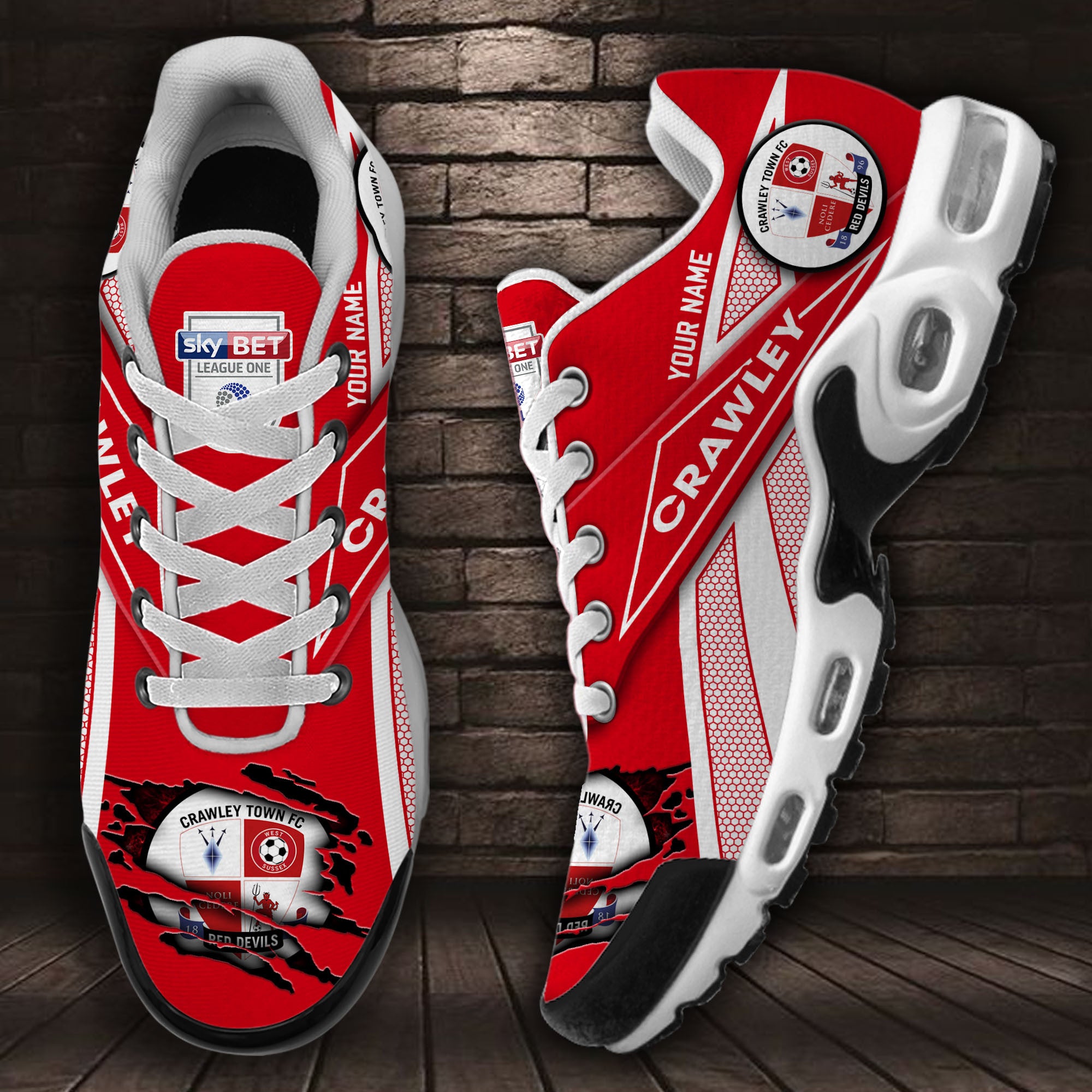 Ideafootwear Crawley Town TN Shoes Sneakers For Men And Women