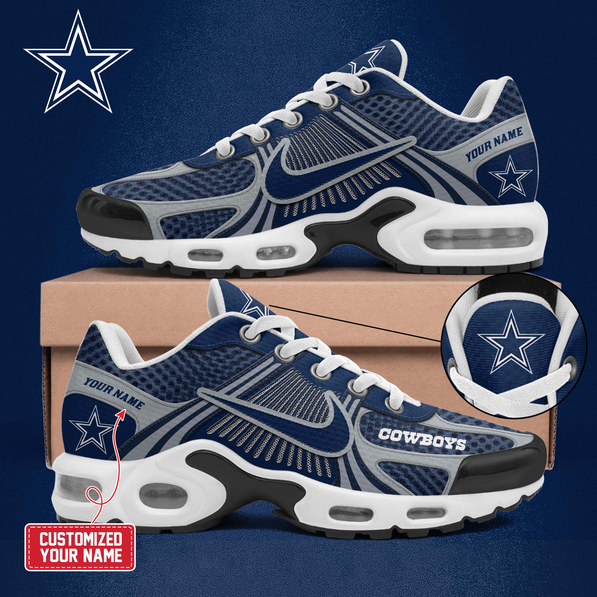 Ideafootwear Dallas Cowboys TN Shoes Sneakers For Men And Women
