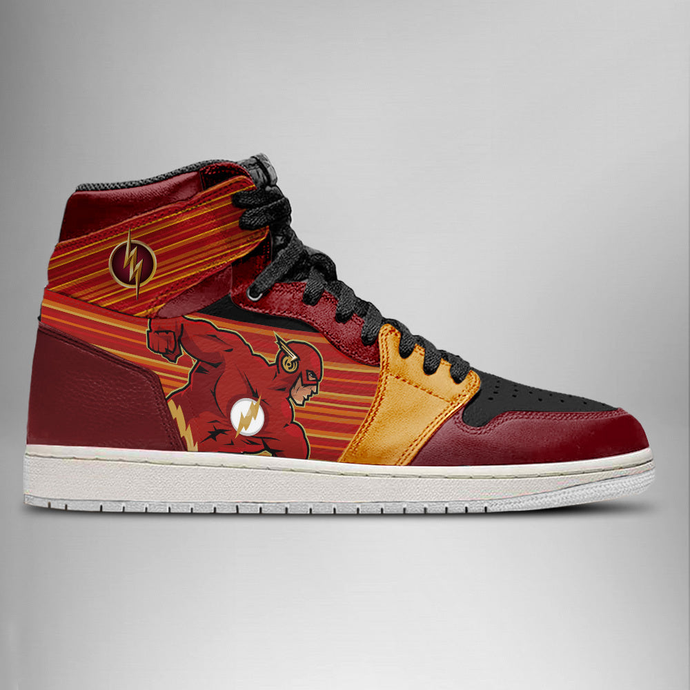 Ideafootwear DC Justice League Flash AJ1 High Sneakers Shoes For Men And Women