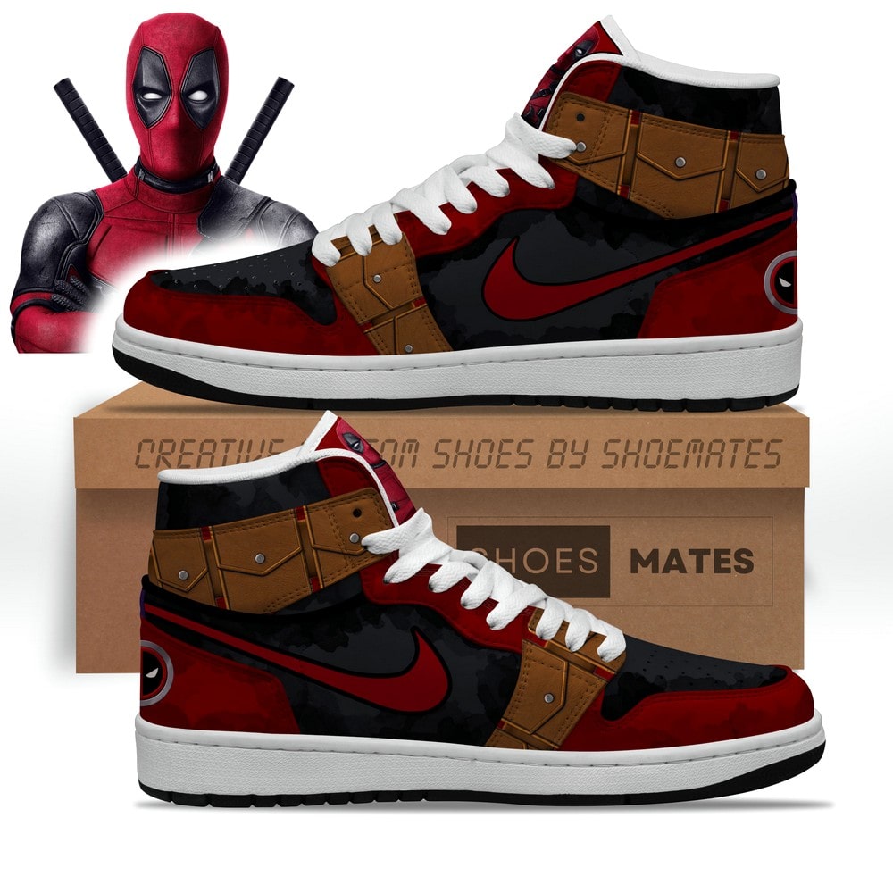 Ideafootwear Deadpool AJ1 High Sneakers Shoes For Men And Women