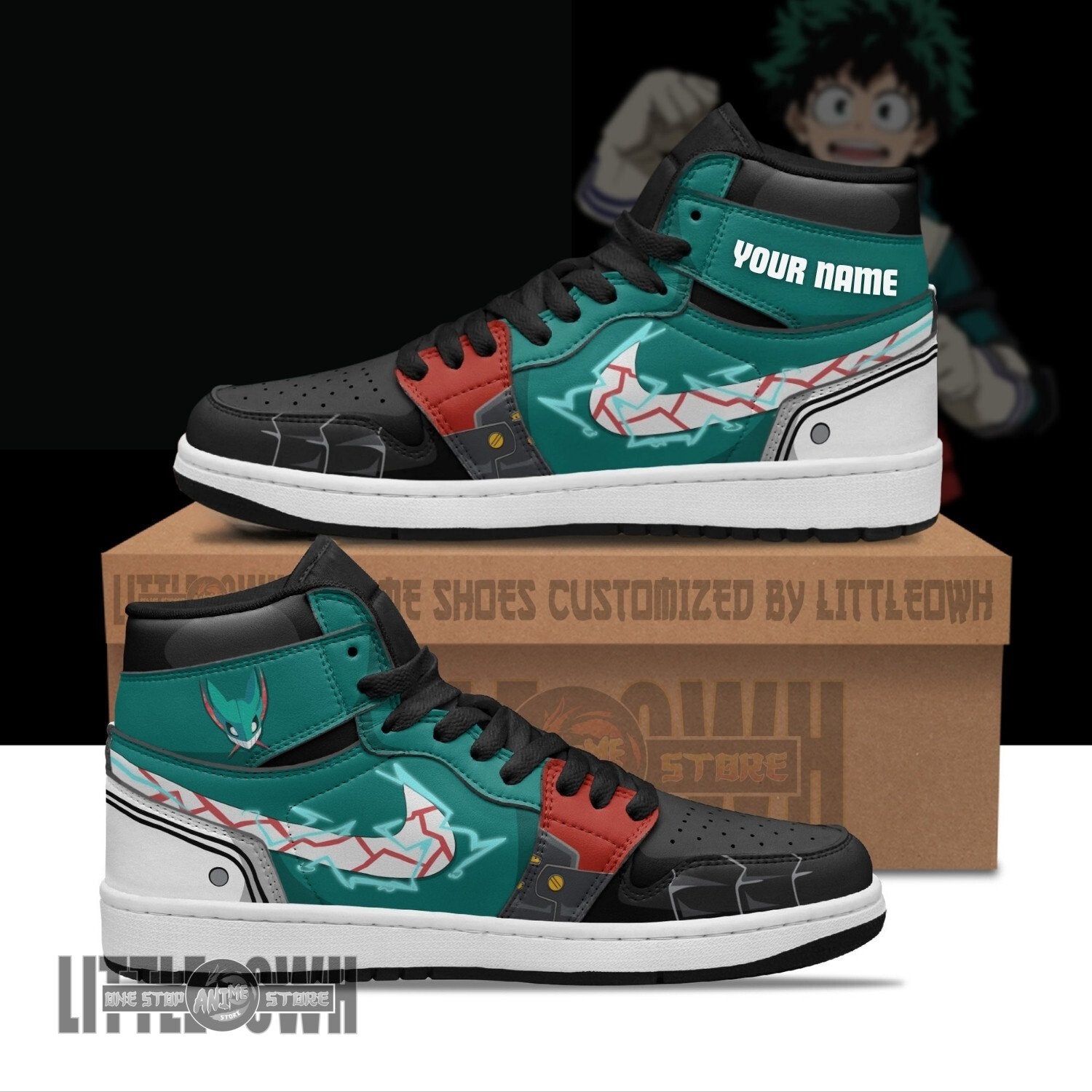 Ideafootwear Deku Izuku AJ1 High Sneakers Shoes For Men And Women