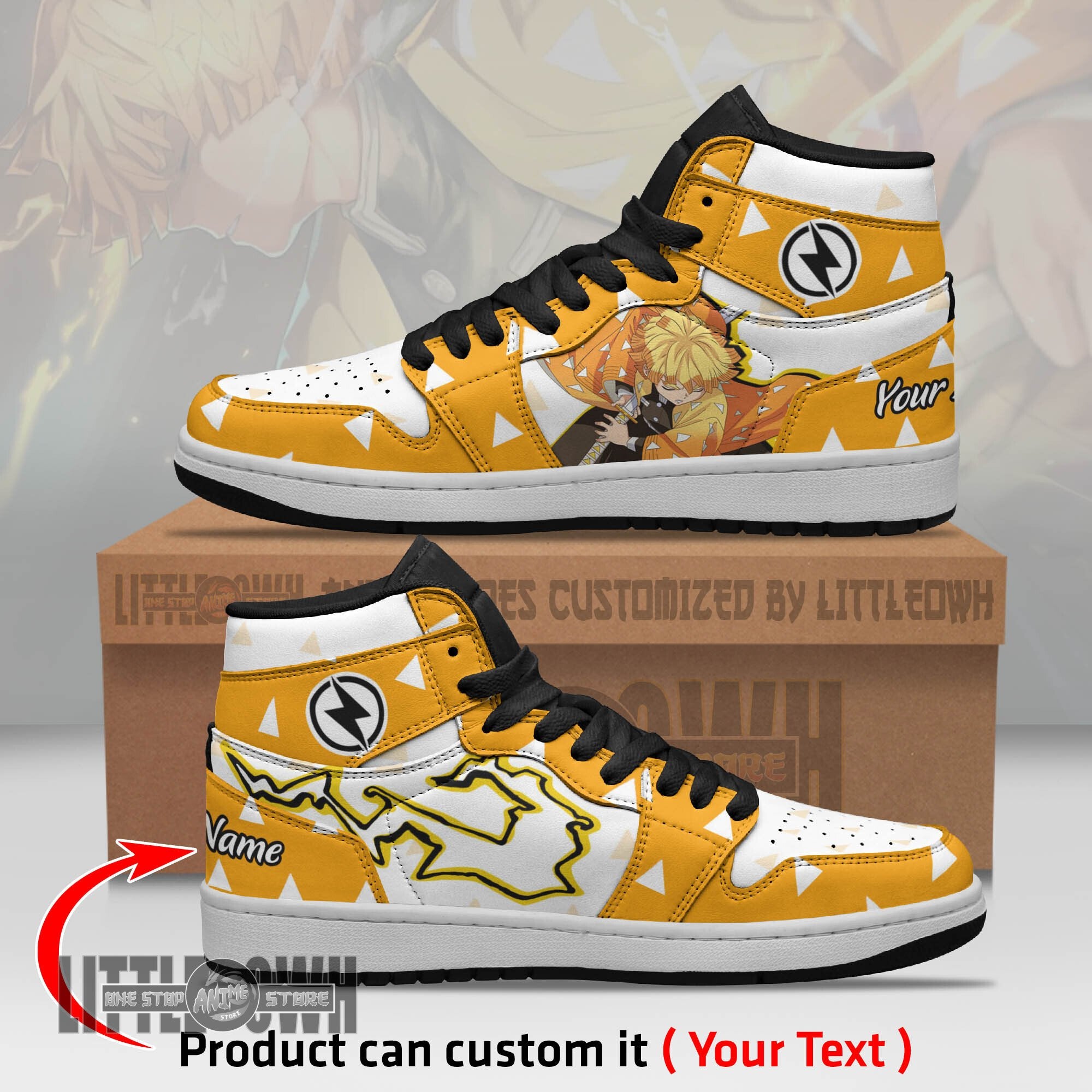 Ideafootwear Demon Slayer AJ1 High Sneakers Shoes For Men And Women