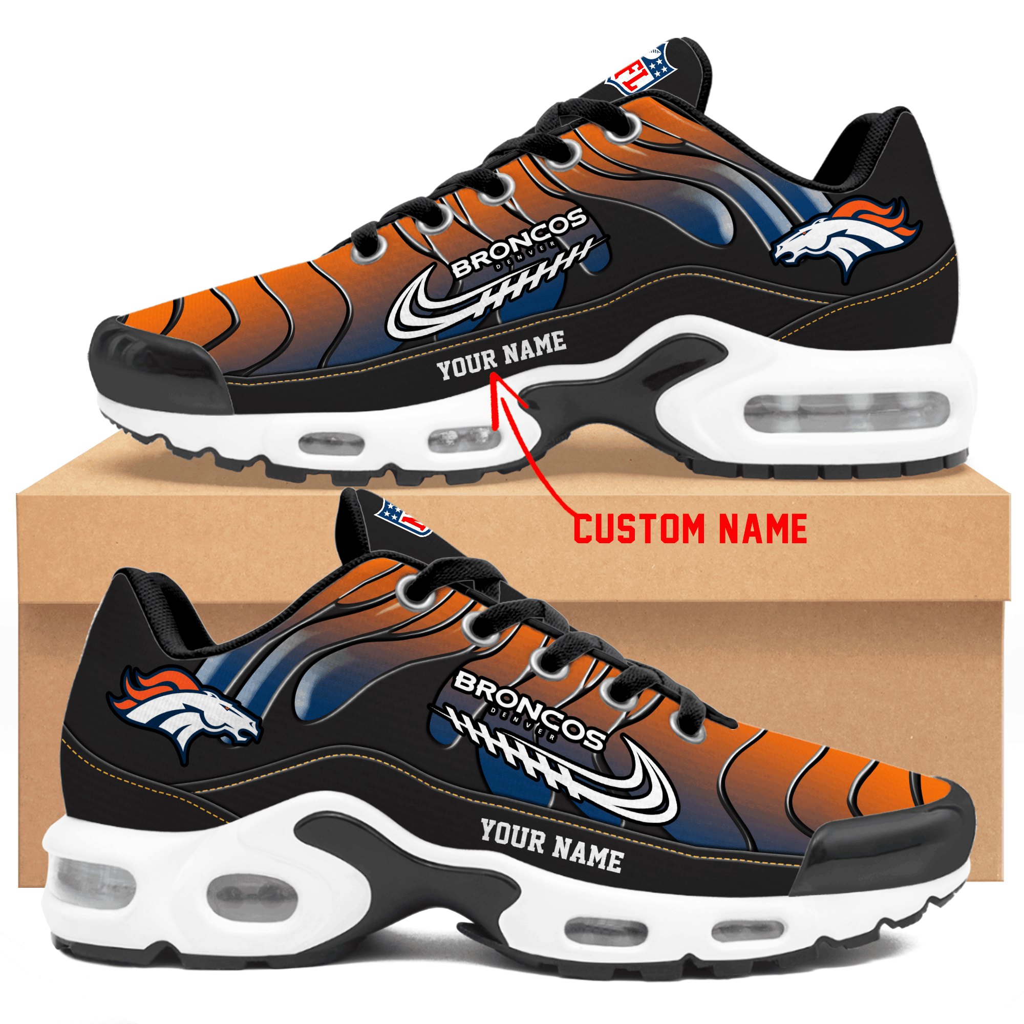 Ideafootwear Denver Broncos TN Shoes Sneakers For Men And Women
