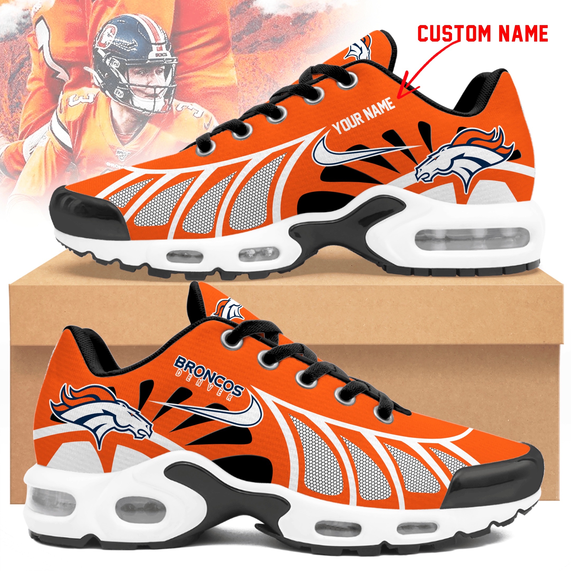 Ideafootwear Denver Broncos TN Shoes Sneakers For Men And Women