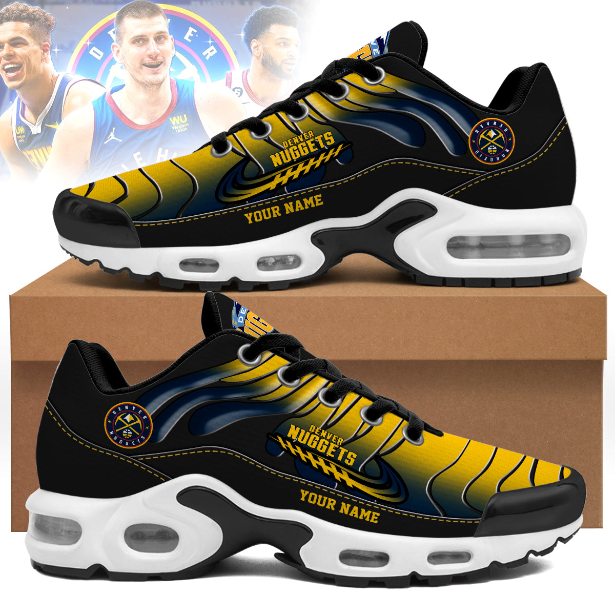 Ideafootwear Denver Nuggets TN Shoes Sneakers For Men And Women