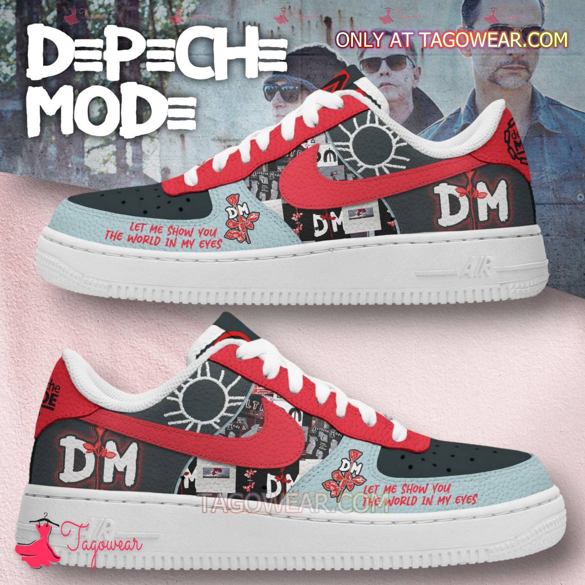 Ideafootwear Depeche Mode Air Low-Top Sneakers Shoes For Men And Women 1