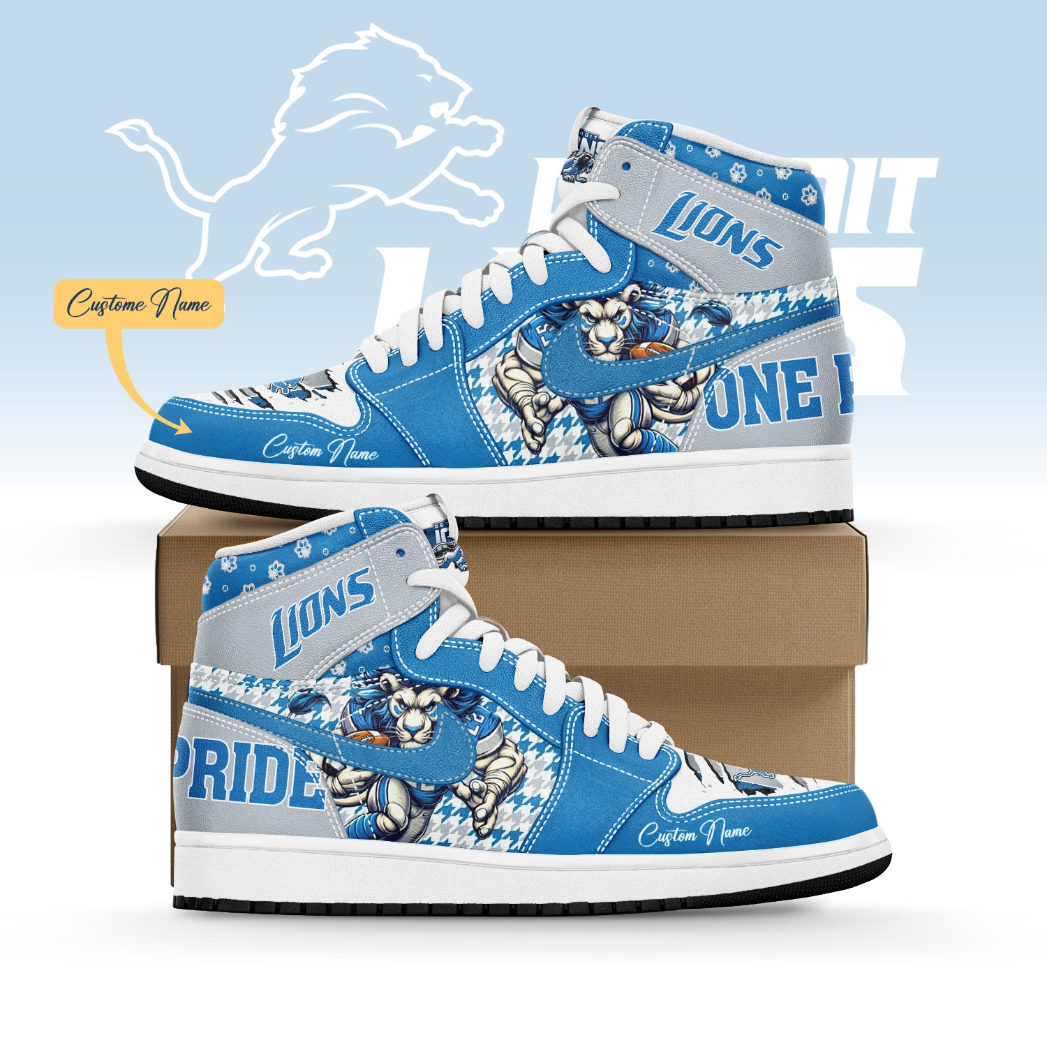 Ideafootwear Detroit Lions AJ1 High Sneakers Shoes For Men And Women