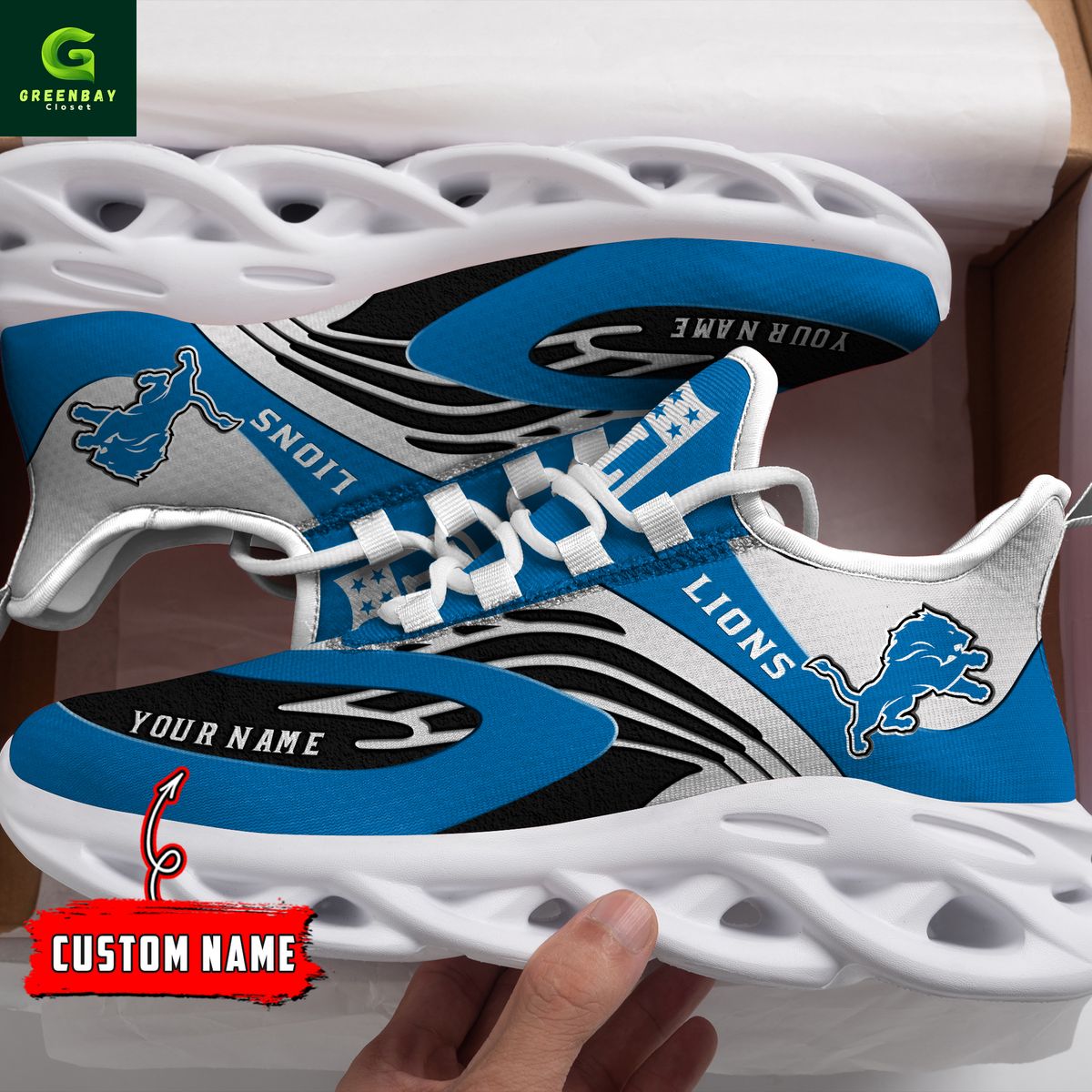 Ideafootwear Detroit Lions Max Soul Shoes Sneakers For Men And Women