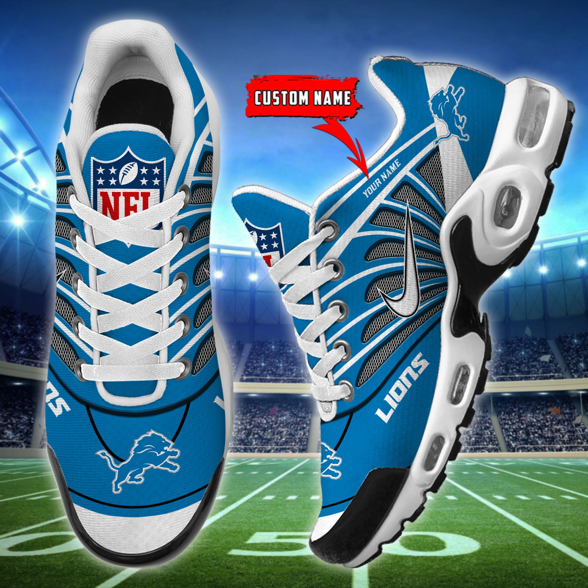 Ideafootwear Detroit Lions TN Shoes Sneakers For Men And Women